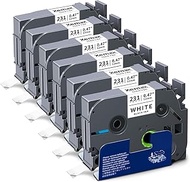 6 x XemaX Compatible Label Tape Replacement for Brother P-touch Tapes TZe-231 TZe 12 mm 0.47 Inch La