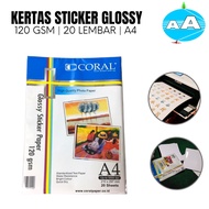 Coral Glossy Sticker Paper 120 GSM A4