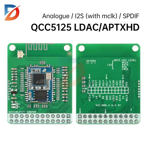 Bluetooth 5.1 Stereo Audio Module LADC Lossless QCC5125 Qualcomm APTX/APTXLL/APTXHD Decoding SPDIF A