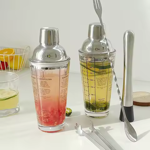 Cocktail Shaker 400ml Glass Transparent Cup Mixing Wine Glass Party Bar Bartender Hand Cocktail Stai