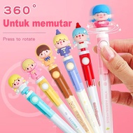 Pen With Cute Character 3D Doll/Cute Character Doll Pen Can Rotate