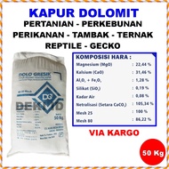 Kapur Dolomit 50 Kg Via Kargo Pupuk Dolomite Kalsium Super Pertanian Tani Ternak Tambak Alas Gecko R
