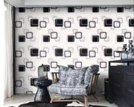 wallpaper stiker dinding motif kotak hitam pohon 3d