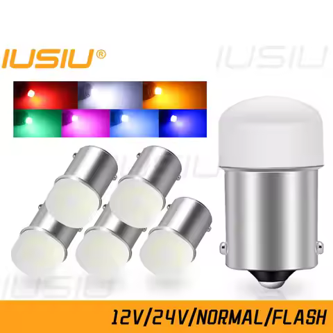 IUSIU 4PCS 12V 24V P21W Led Bulb 1156 1157 Strobe Flash BA15S BAY15D R5W R10W P21/5W Truck Brake Rev