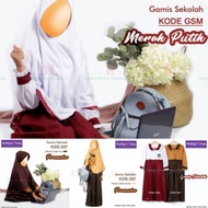 PUTIH MERAH Gamis set jilbab Uniform For Elementary School Children Red And White (GSM) And Scouts (