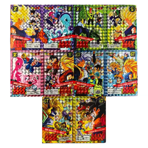 DIY Dragon Ball Z GT Complete 10 Cards Max Series Trading Card Set, Son Goku SS1 SS3 SS4, Vegeta, Fr