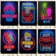 Neon Art Food Poster HD Art Print Bedroom Room Home Bar Wall Decor,No Frame Canvas Painting Gift H7M