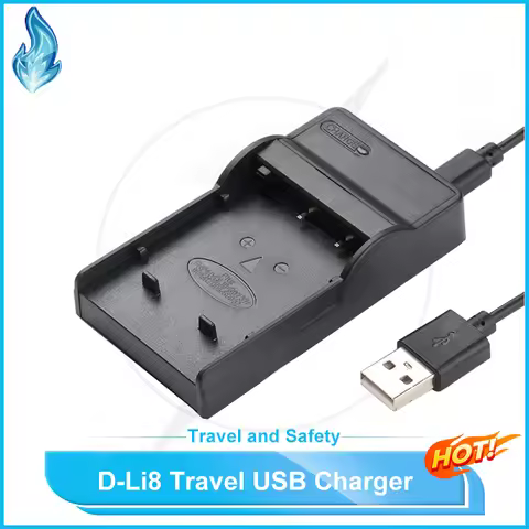 D-Li8 Li-ion Battery USB Travel Charger for Pentax Digital Cameras A10 A20 A40 L20 T10 W10 WPi S4 S4