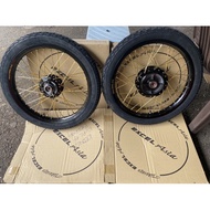 RCB/TAKASAGO EXCEL ASIA 1.60x18 RIM ALLOY SET + TAYAR F20 250-18 Combo set RXZ