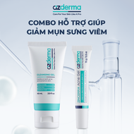 Combo Hỗ Trợ Giúp Giảm Mụn Sưng Viêm Azderma Zincerra Acne Gel 15g Cleansing Gel Azderma 60ml