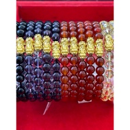EMAS 999.9 pure Gold Naga Dragon Gelang Pixiu 999.9GOLD Crystals 6mm