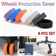 LT103[In Stock] 8PCS/Set Suitcase Wheels Protection Cover, Reduce Wheel Wear Silicone Travel Luggage Caster shoes, Suitcase Parts Axles