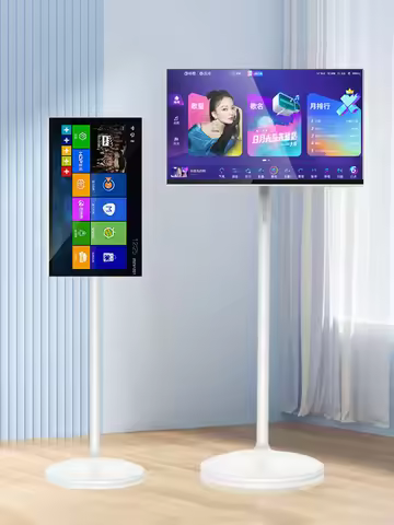 Touch Screen 32 Inch Android Smart TV Stand 10000mAH High-Battery 8+128G 4K UHD Device Rotatable Mov