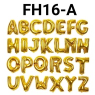 FH16-A 16 inch 40 cm gold alphabet letter foil balloon (Letter Foil Balloon) papaya balloon