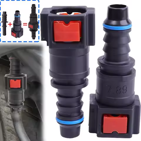 Car Motorcycle Fuel Pipe Quick Female Connectors Black Plastic Leak-Proof 7.89 ID8 Straight Connecto