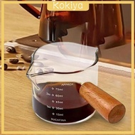 [Kokiya] Espresso Measuring Glass Jug Cup Clear Glass Pitcher Two Measurement Units Espresso Accessories for Daily Use 100ml