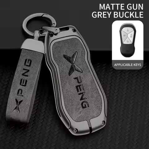 Metal Car Key Fob Cover Case Shell For Xpeng Xiaopeng P5 P7 G9 G3i Holder Interior Keychain Leather 