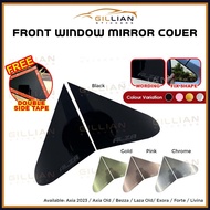 Perodua Axia Alza Bezza Mirror Cover Front Window Triangle 1 Set 2 Pieces With Double Side Tape