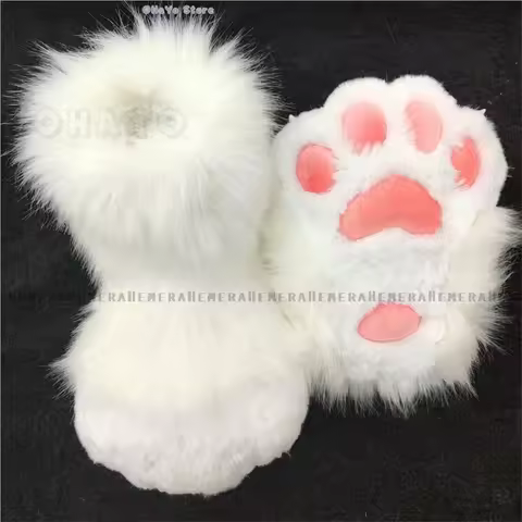 Fursuit Paws Cosplay Shoes Boots Props Accessories Furry Cat Boots Indoor Footwear Fluffy Animal Sty