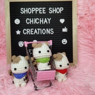 MINI CAT CROCHET KEYCHAIN DJ HANDMADE