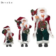 [Devoko] Santa Claus Figurine Desktop Traditional Decorative Standing Santa Figure Santa Doll for Ou