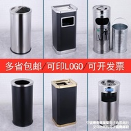 QM-8💖Stainless Steel Hotel Lobby Cigarette Butt Column Smoke Extinguishing Bucket with Ashtray Outdoor Smoking Area El00