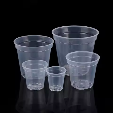 Round Planter Pot Orchid Nursery Container Planter Container Transparent Orchid Container Round Star