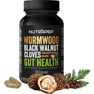 Wormwood Black Walnut Clove Capsules - Natural Detox Gut Cleanse - Digestive Health & Intestinal Sup