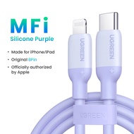 UGREEN MFi สายชาร์จไอโฟน สายชาร์จโทรศัพท์มือถือ Silica Gel USB C to Lightning Cable Apple Charging C