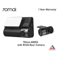 70MAI A800S DASHCAM + RC06 REAR CAMERA FRONT & BACK CAMERA DUAL VISION 4K GPS