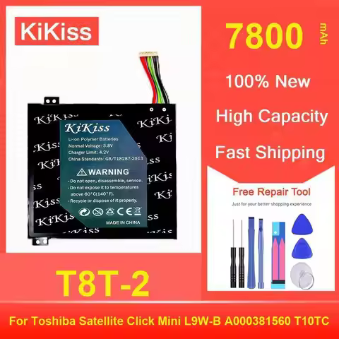 Kikiss Battery 7800Mah T8T-2 For Toshiba Satellite Click Mini L9W-B A000381560 T10TC
