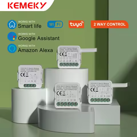 Tuya WiFi Light Switch Module 1 2 3 4 Gang Smart Home Mini Switch 2 Way Control Supported Works with
