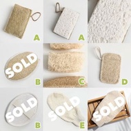 🧽 Eco-friendly Loofah Natural Sisal Scrubbing Pad Wood Pulp Cotton Sponge with Lanyard 環保軟絲瓜瓤 絲瓜絡 雙面