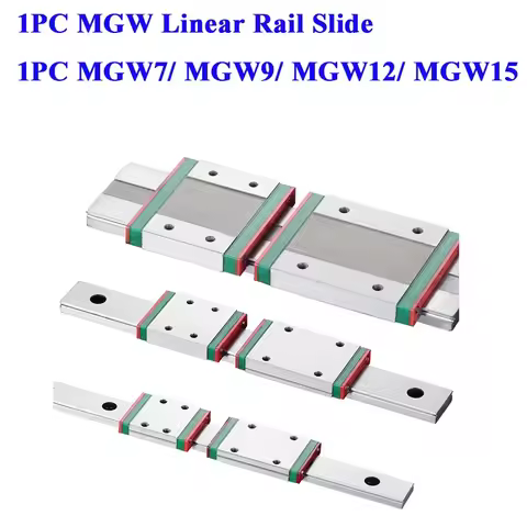 MGW7 MGW12 MGW9 MGW15 L 100-1000mm Miniature Linear Guide Rail 1PC MGW Linear Guide+1PC MGW carriage