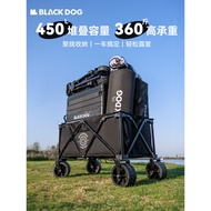 [Foldable Camping Cart] BLACKDOG Outdoor Trolley with Table Board, Compact Camp Wagon