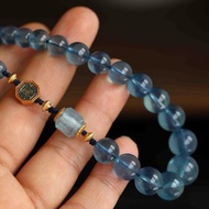5-13mm天然海藍寶 海藍寶方塊設計多圈手串項鍊s