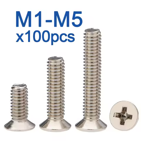 100pcs/lot M1.2 M1.4 M1.6 M1.7 M2 M2.5 M3 M4 KM Screw Nickel Plated Electronic Repair Screw For DELL