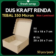 Kraft Lace Rice Box R8 and R10k 310 Gsm Thickness Contents 100 pcs