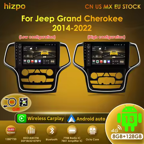 Hizpo 10.1" Car Stereo Radio For JEEP Grand Cherokee WK2 2014-2022 2Din Android Auto Multimedia Vide