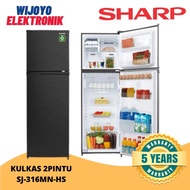 KULKAS 2 PINTU SHARP SJ 316 MN-HS 256L TANPA BUNGA ES NO FROST
