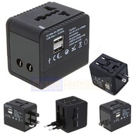 Universal Travel Adapter 2 USB , Worldwide All in One Universal Travel Adaptor Wall AC Power Plug Adapter Wall Charger w