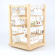 Rotating Jewelry Display Stand Wooden Earring Earring Stand Jewelry Display Stand Necklace Jewelry S