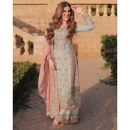 Heavy Embroidery Georgette Top Plazzo Dupatta M-XXL July25