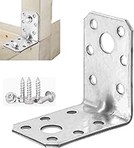 50 PCS 2" x1-3/8 x2 Steel Right Angle Brackets with 16 Screws, Heavy Duty Corner Braces for Wood Fur