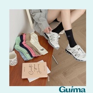 I hate Monday Korean ins Wear Blogger Same Style Week Socks Vertical Strip Embroidered