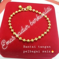 Rantai tangan biji sawi emas korea 24k cop 916