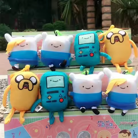 Finn Jake BMO Soft Keychain Adventured Time Plush Stuffed Animal Decoration Creative Key Chain Toys