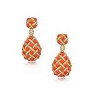 Chantecler Pair of Gold, Coral and Diamond Pendant-Earclips