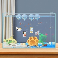 Aquarium landscape floating trinkets Complete set of cat diver underwater scenery decorations