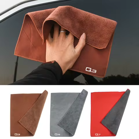 Car Cleaning Towel Car Cleaning Cloth Coral Fleece Car Drying Towel Chamois Leather For Audi Q1 Q2 Q